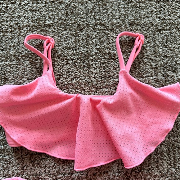 Seafolly Kids Girl Sweet summer Ruffle Two-Piece Tankini Swimsuit Coral Pink 3 - Picture 2 of 8
